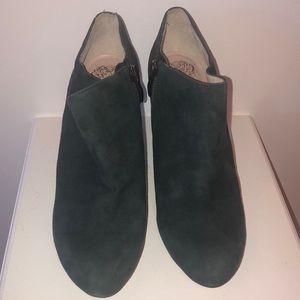 Vince Camuto green suede booties